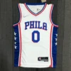 Tyrese Maxey 0 White NBA jersey 24-25 2