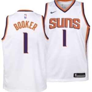 Devin Booker 1 White NBA jersey 24-25