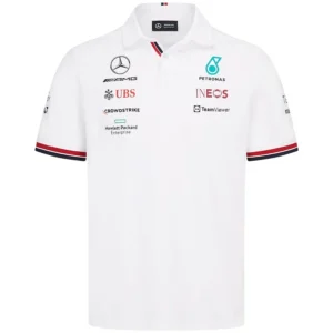 Mercedes AMG Petronas Formula 1 Racing Polo 2022 White Front