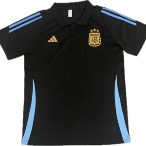 Argentina Black Polo Football Shirt 2024:2025