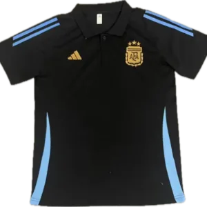 Argentina Black Polo Football Shirt 2024:2025