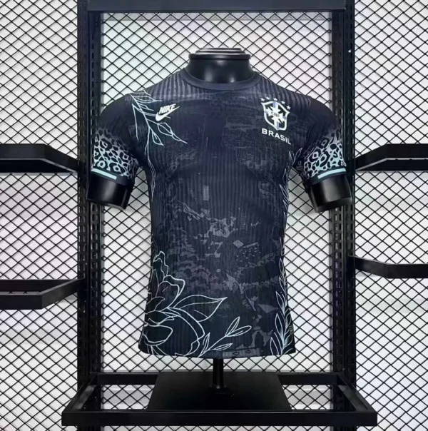 Brazil Black Football Shirt 2024:2025
