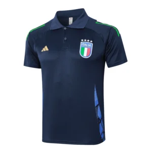 Italy Dark Blue Polo Football Shirt 2024:2025