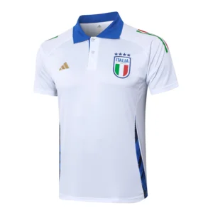 Italy White Polo Football Shirt 2024:2025