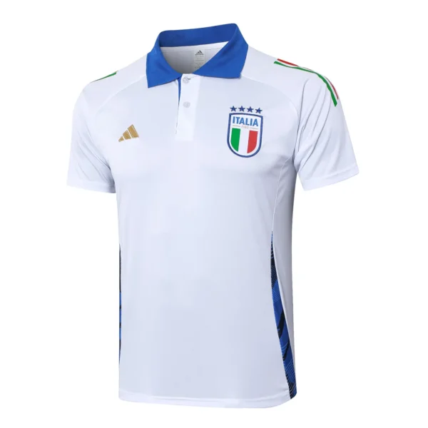 Italy White Polo Football Shirt 2024:2025
