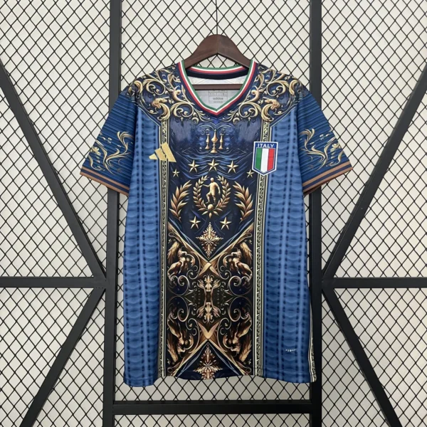 Italy x Royal Gold Football Shirt 2024:2025