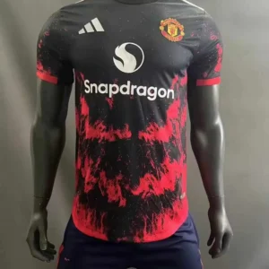 Manchester United Black Red Football Shirt 2024:2025