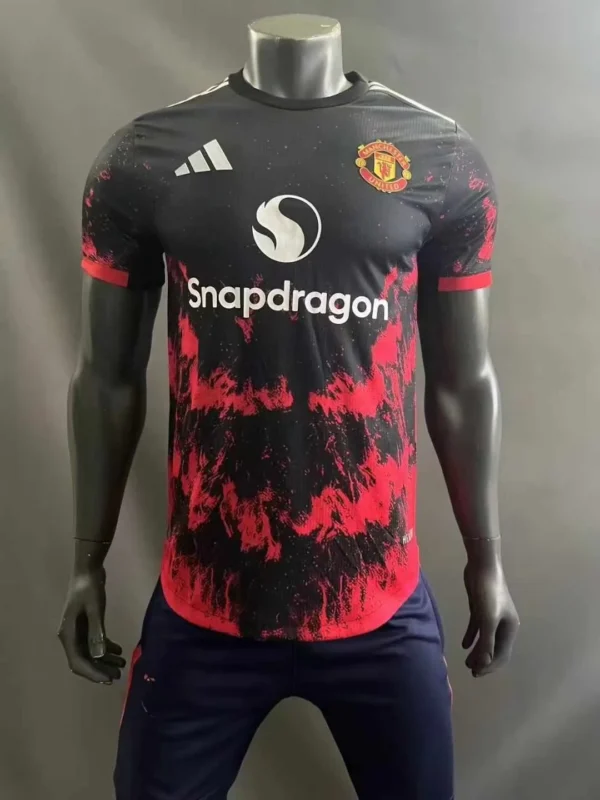 Manchester United Black Red Football Shirt 2024:2025