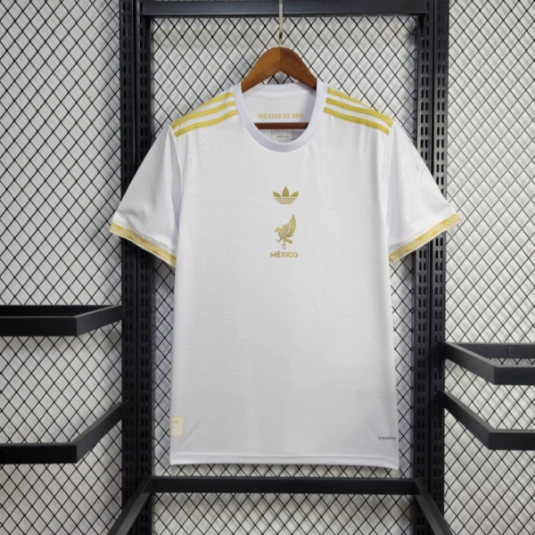 Mexico White Gold Football Shirt 2025:2026