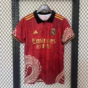 Real Madrid Red Polo Football Shirt 2024/2025