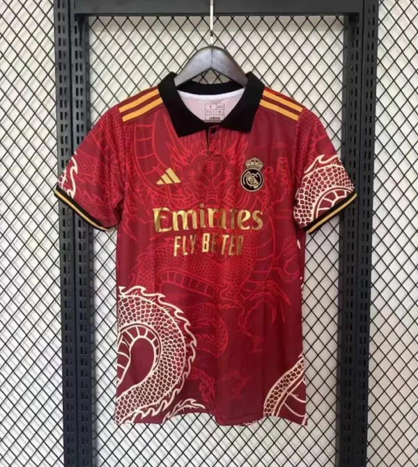 Real Madrid Red Polo Football Shirt 2024/2025