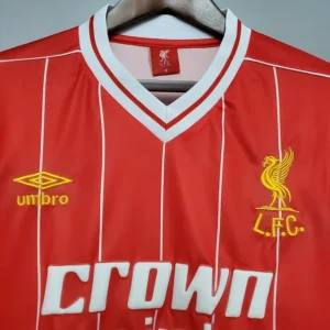 liverpool red footbal shirt home 84-85 details 1