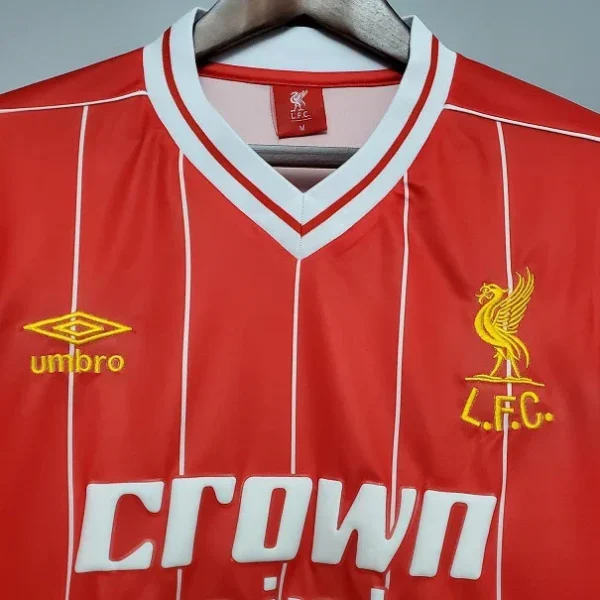 liverpool red footbal shirt home 84-85 details 1