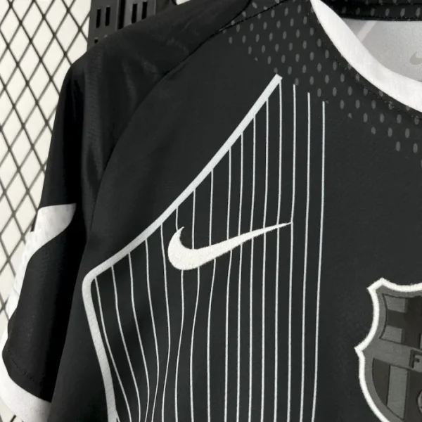 FC Barcelona Black White Football Shirt 2025:2026 Detail