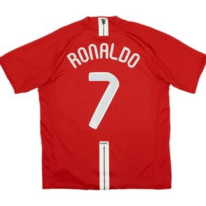 Manchester United Home Football Shirt 2007:2008 Ronaldo Back