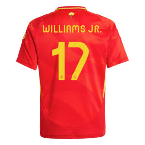 Spain Home Football Shirt 2024-2025 - Nico Williams #17 Back