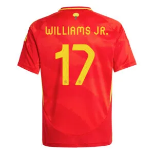 Spain Home Football Shirt 2024-2025 - Nico Williams #17 Back