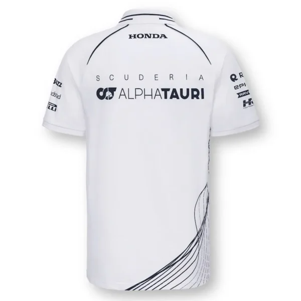 AlphaTauri White Polo F1 Shirt 2023 Back