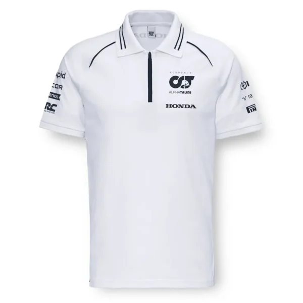 AlphaTauri White Polo F1 Shirt 2023 Front